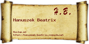 Hanuszek Beatrix névjegykártya