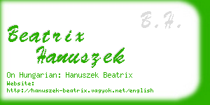 beatrix hanuszek business card